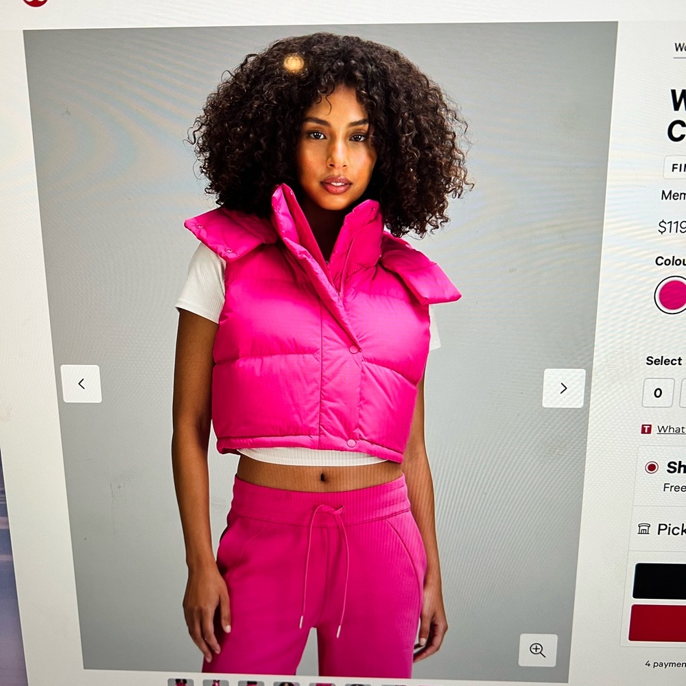 Lululemon Cropped Wunder Puff Vest